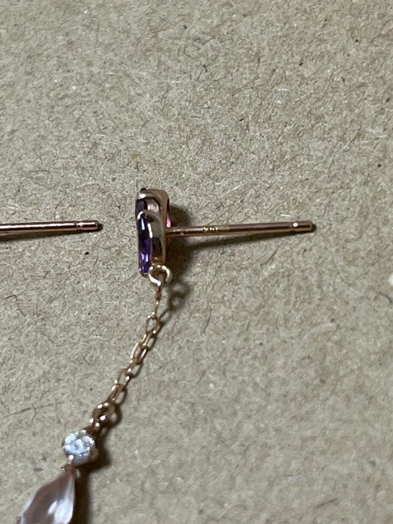 ガーネットピアス　ジュエリーツツミ　K10