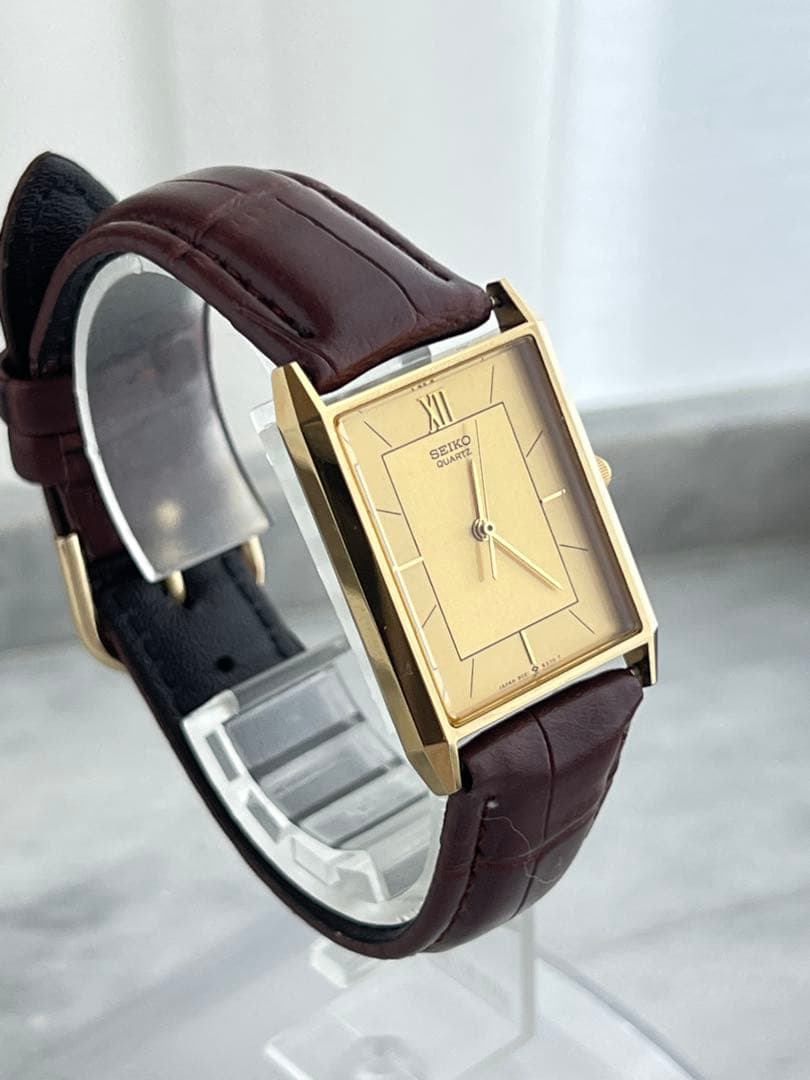 【電池交換済み】SEIKO セイコー　スクエア　シャリオ　ゴールド　ニッケル