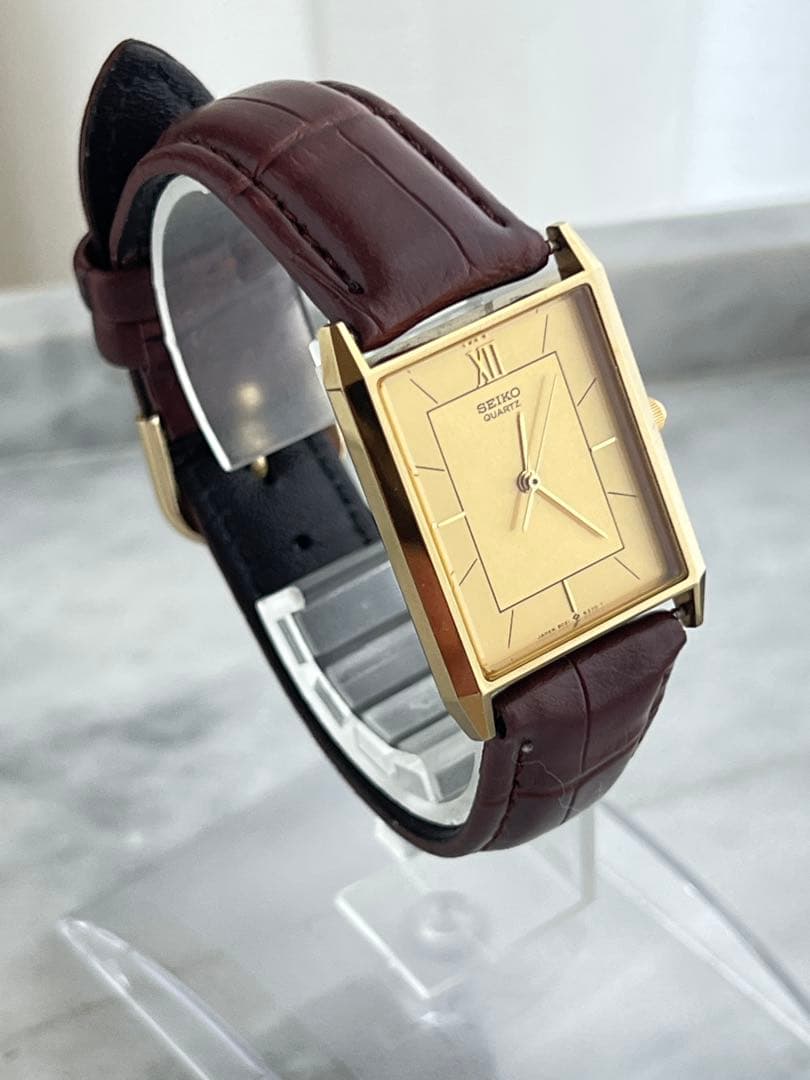 【電池交換済み】SEIKO セイコー　スクエア　シャリオ　ゴールド　ニッケル