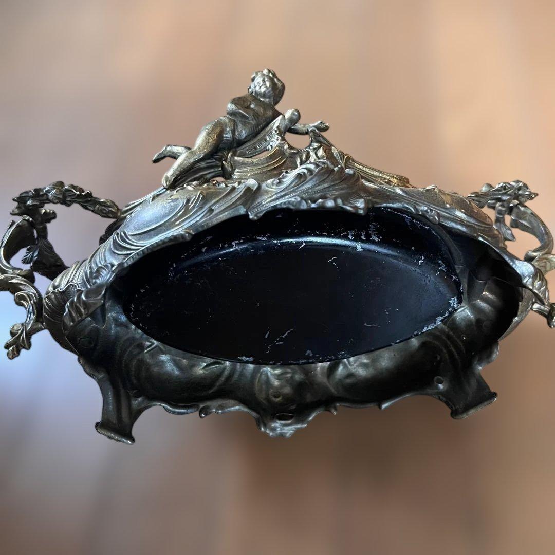 フランス アンティーク装飾ボウル 花器真鍮製 天使付き