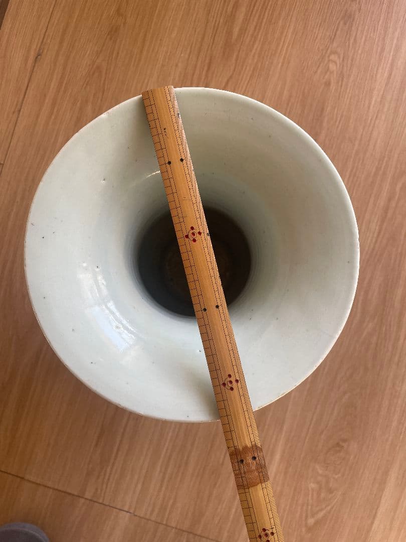 中国骨董品 青花 成化 唐物青と白の花柄陶器花瓶 高さ40cm口径22.5cm