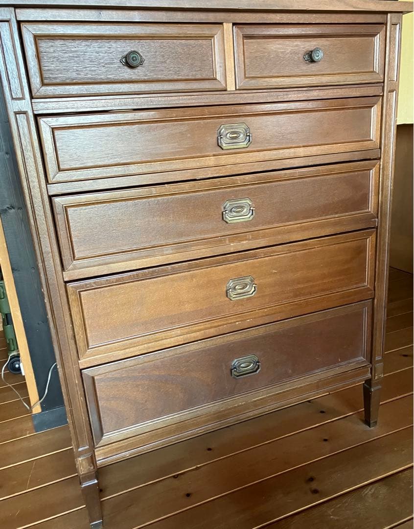 木製クラシックチェスト 引き出し ダークブラウン