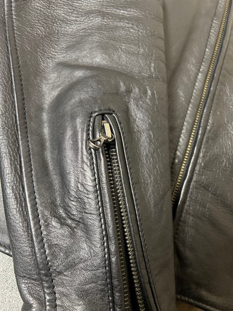 美品⭐︎ナノユニバース　レザージャケット　牛革　黒　　L THERMOLITE