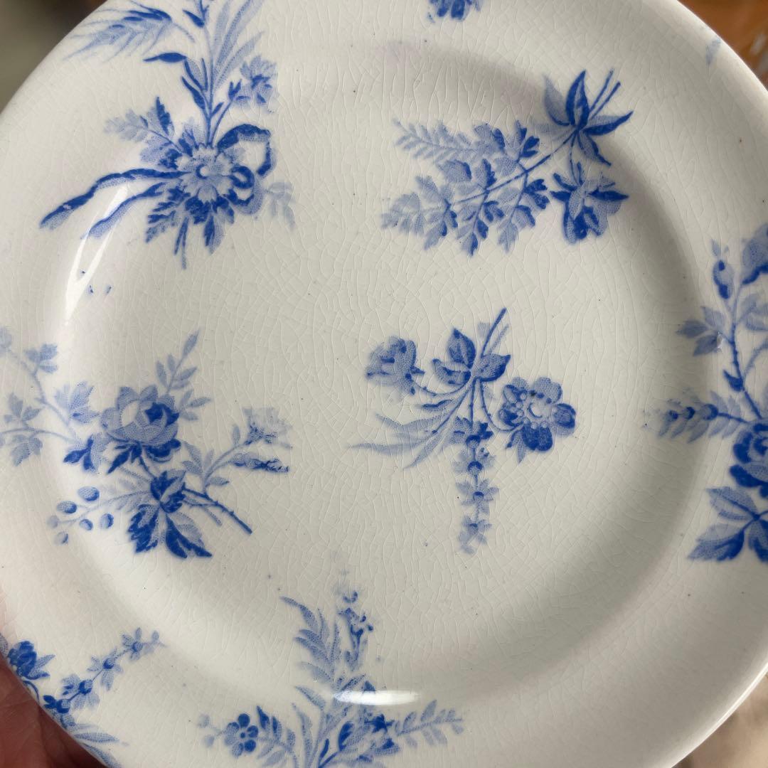 2枚セット アンティーク プレート 青い花 オランダ