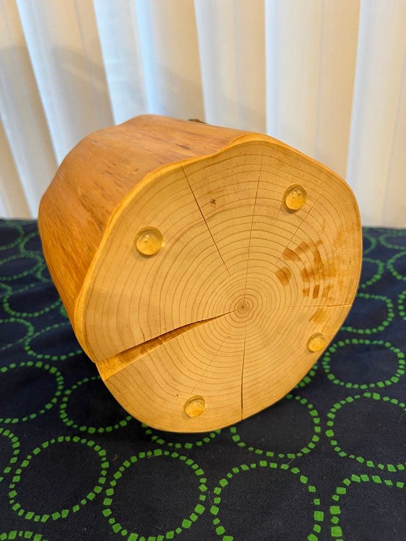 カルデサックcul de sac天然ヒバペットテーブルとガラスボウル