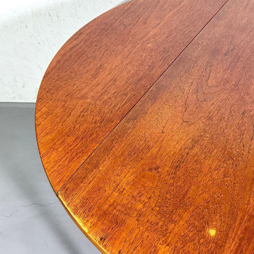 イギリス ビンテージ チークドロップリーフ ラウンドテーブル (301)