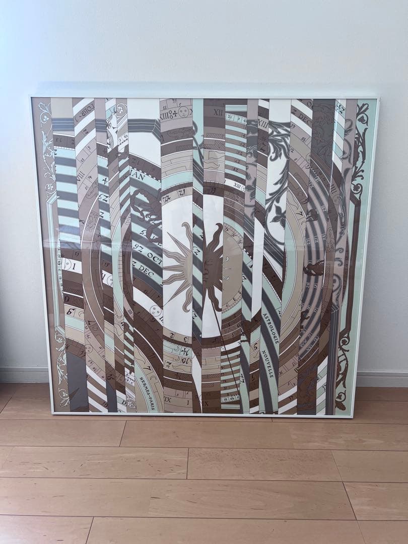 エルメス　スカーフ　額装