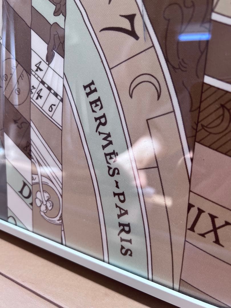 エルメス　スカーフ　額装