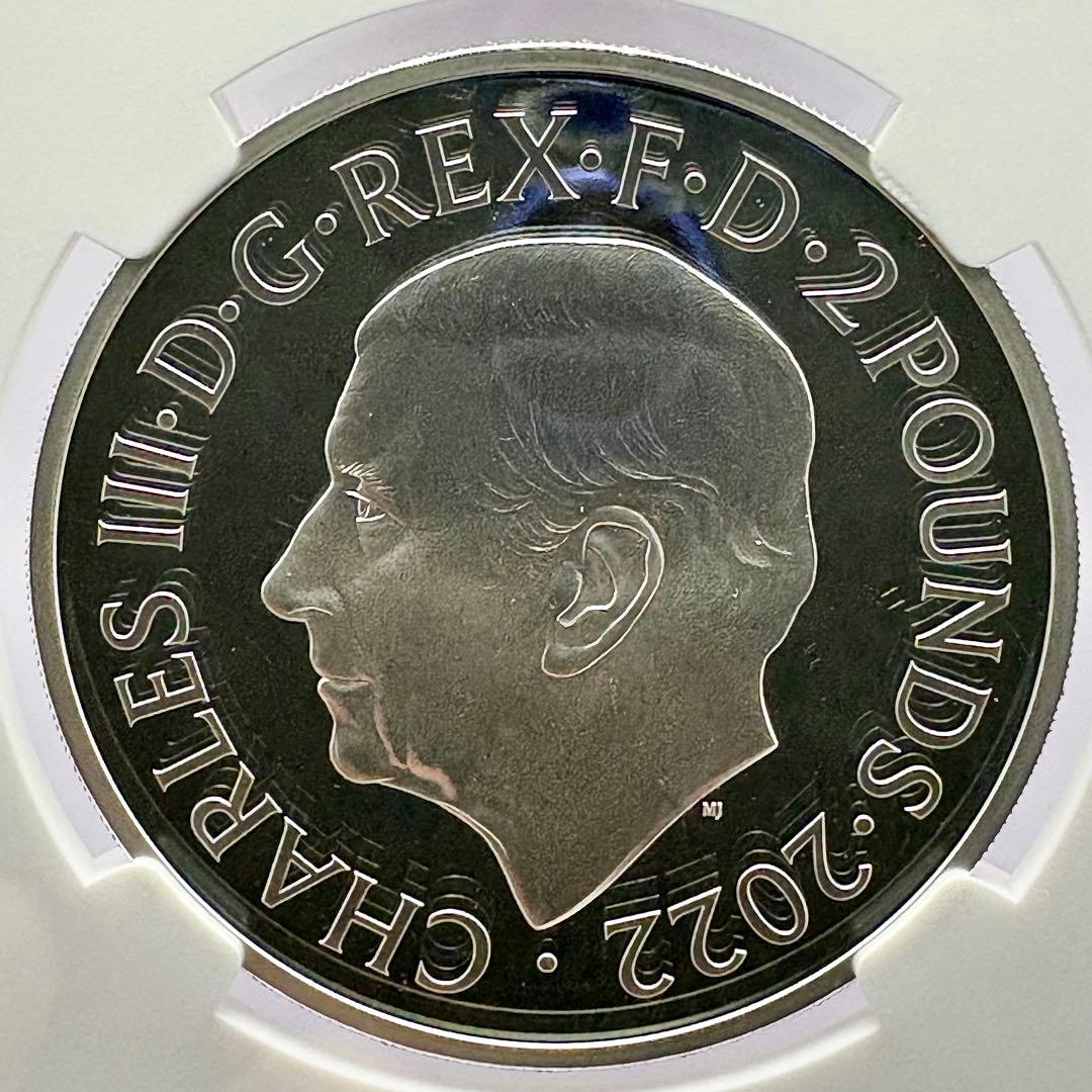 2022 イギリス エリザベス2世女王 追悼 2ポンド 銀貨 PF70 UC