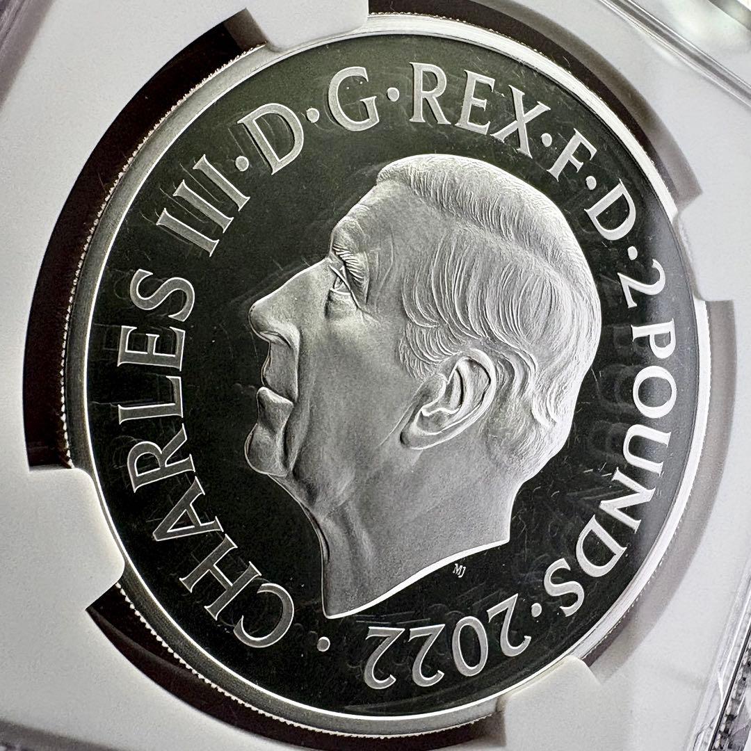 2022 イギリス エリザベス2世女王 追悼 2ポンド 銀貨 PF70 UC