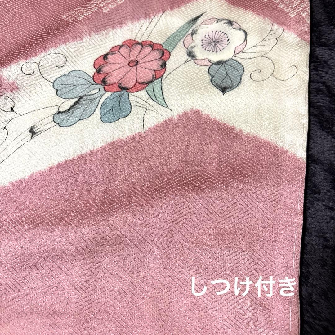 新品　ほぼ美品　袷　正絹　辻が花　訪問着　フルセット　4点　裄68