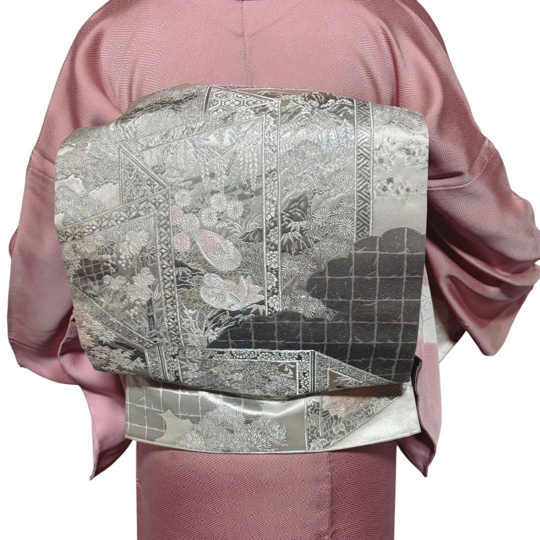 新品　ほぼ美品　袷　正絹　辻が花　訪問着　フルセット　4点　裄68