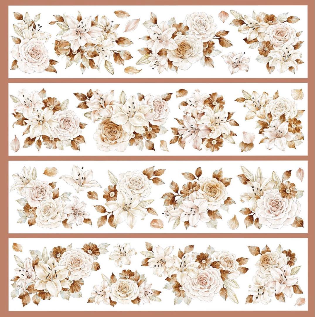 海外マスキングテープ巻売り 秋彗 フラワー花 人物マスキングテープ