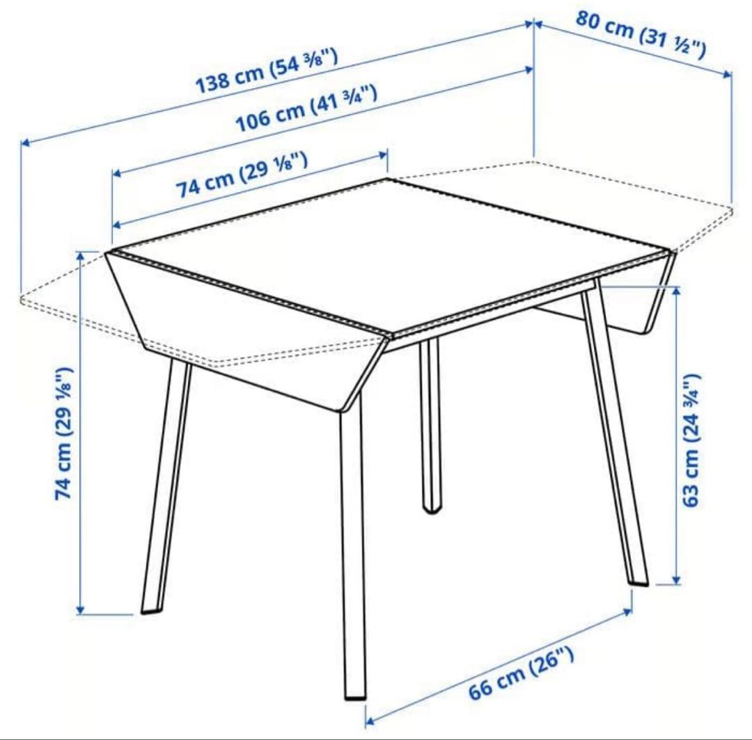 【美品・滋賀引取り可】IKEA 折りたたみ伸長式・定価24,990円