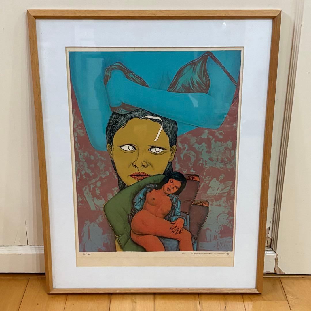 ☆希少☆田村文雄　リトグラフ　版画　　現代アート　女