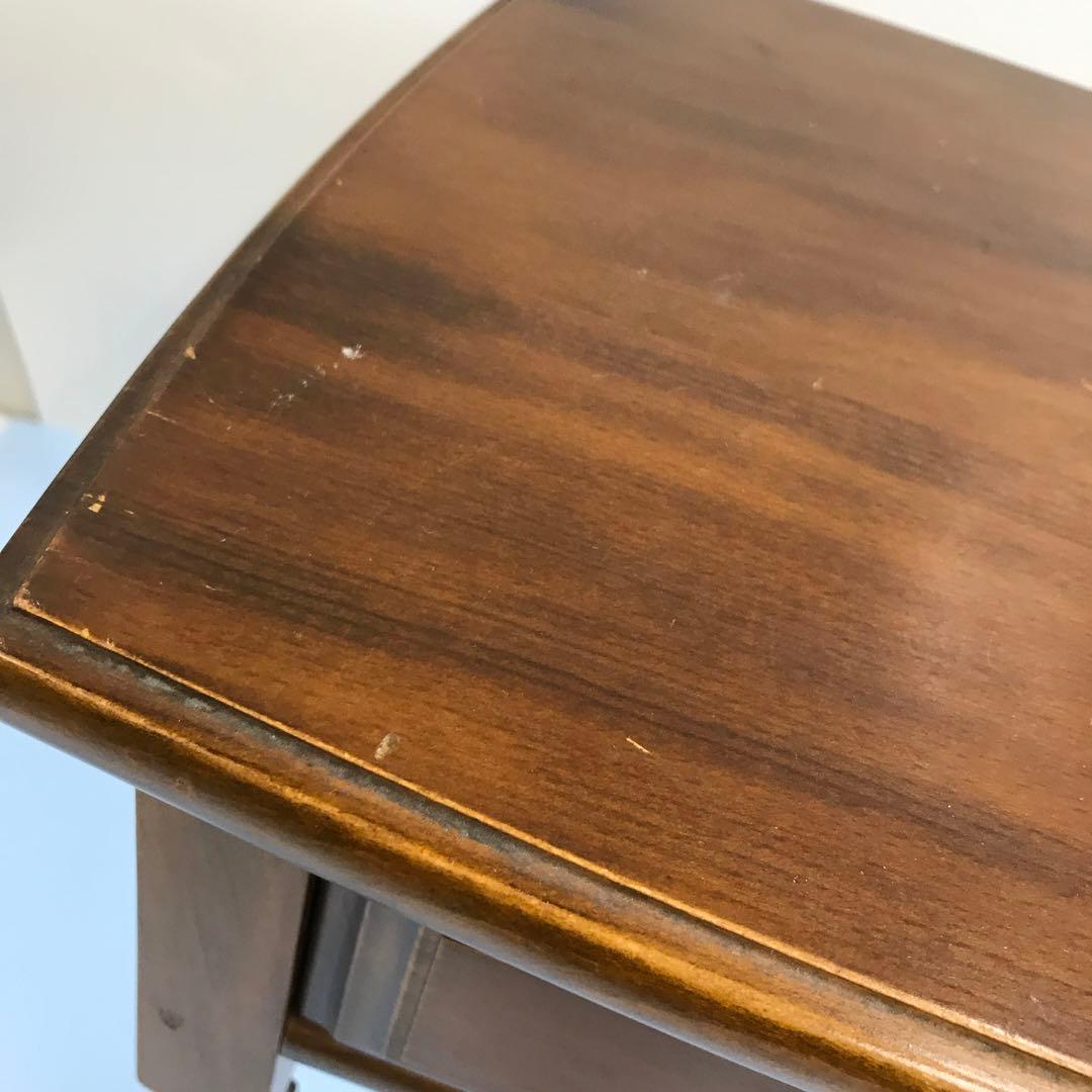 クラシック　木製　サイドテーブル 引き出し付き　アンティーク　レトロ　電話台