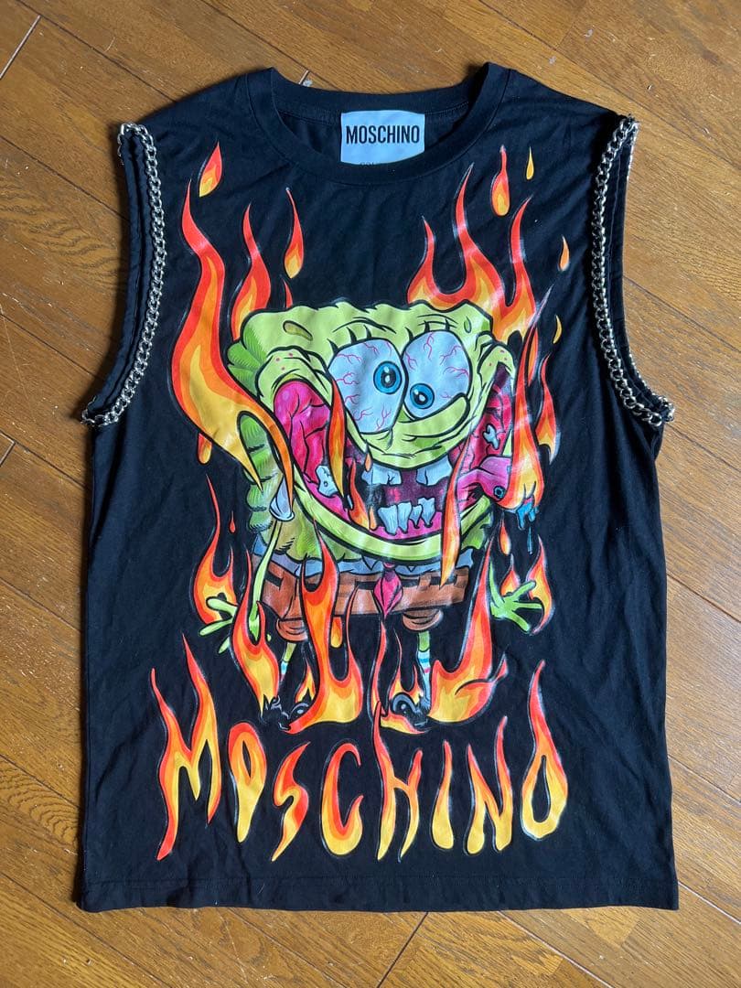 MOSCHINO モスキーノ スポンジボブ チェーン付 タンクトップ