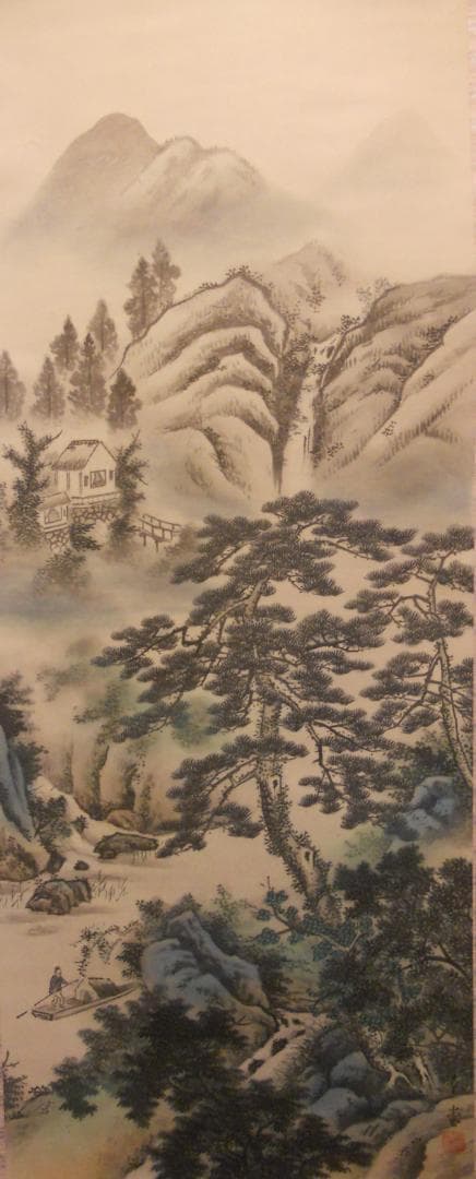 掛け軸 幸堂 松陰閑居 絹本 希少 軸装 茶道具 掛軸 美品 です。