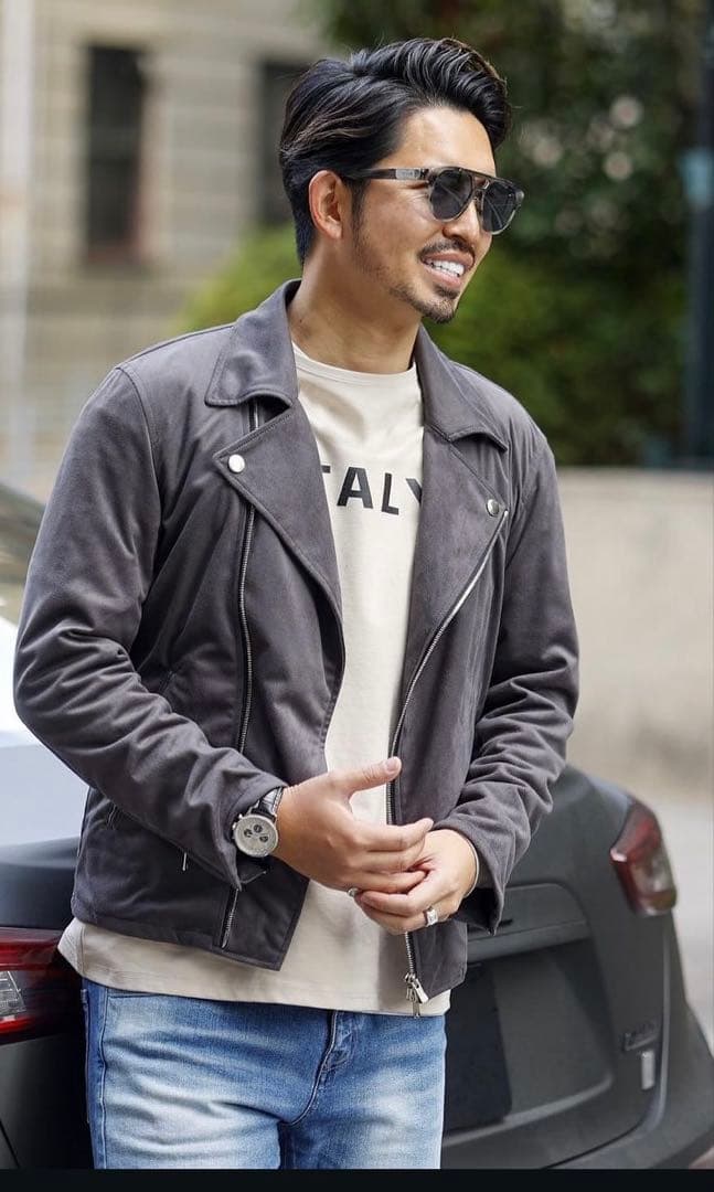 EURO KENNY スモーク シングルライダースジャケット