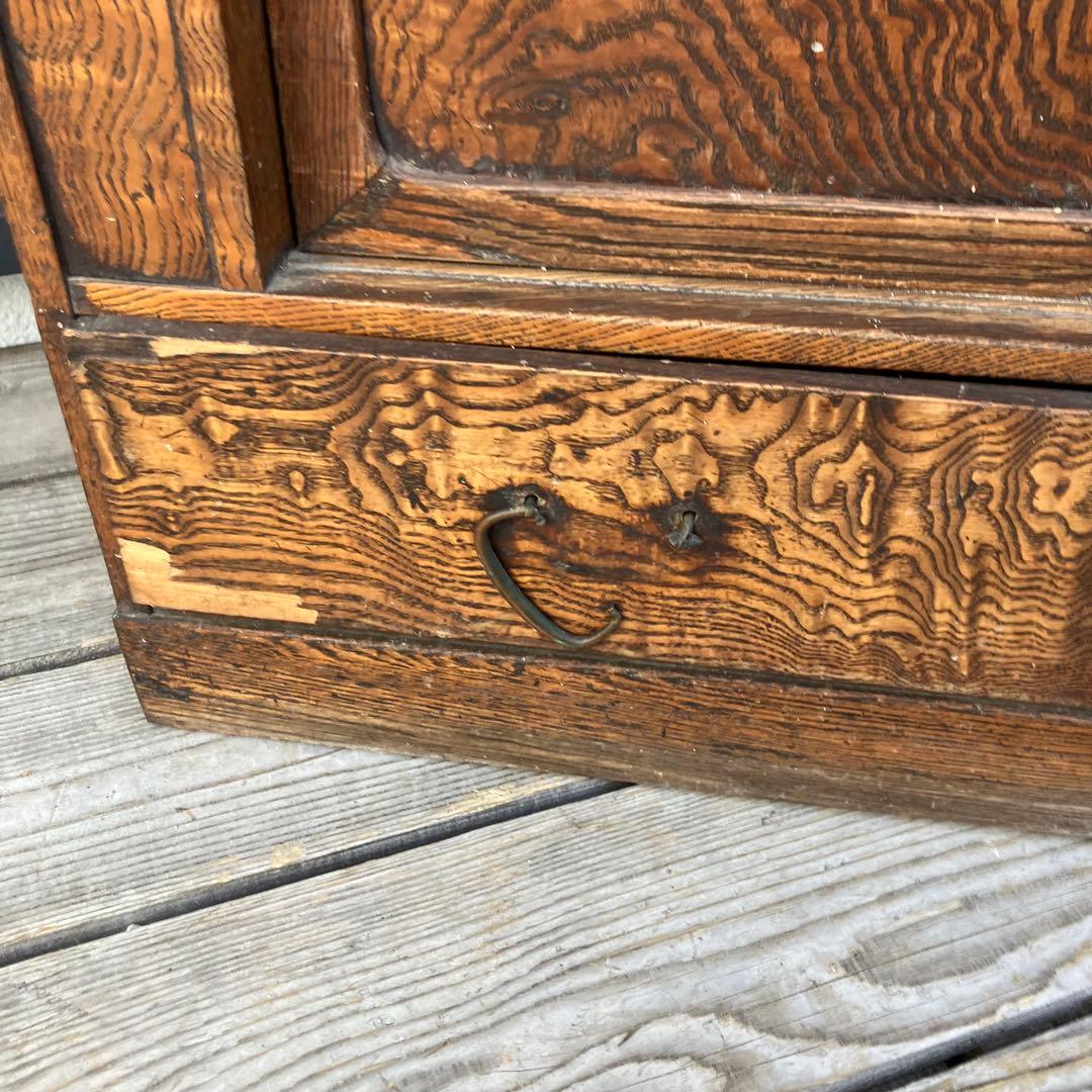 昭和レトロ 茶箪笥 飾り棚 ガラス扉 サイドボード 古家具 古民家ビンテージ