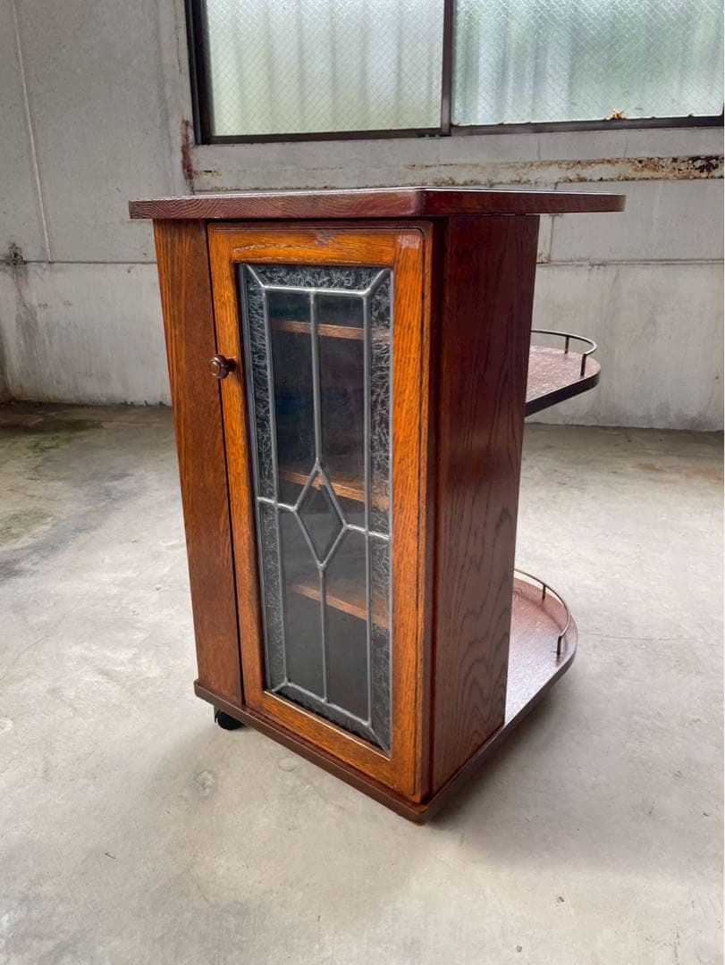 三越　ブルージュ　ステンドグラスサイドテーブル　収納棚