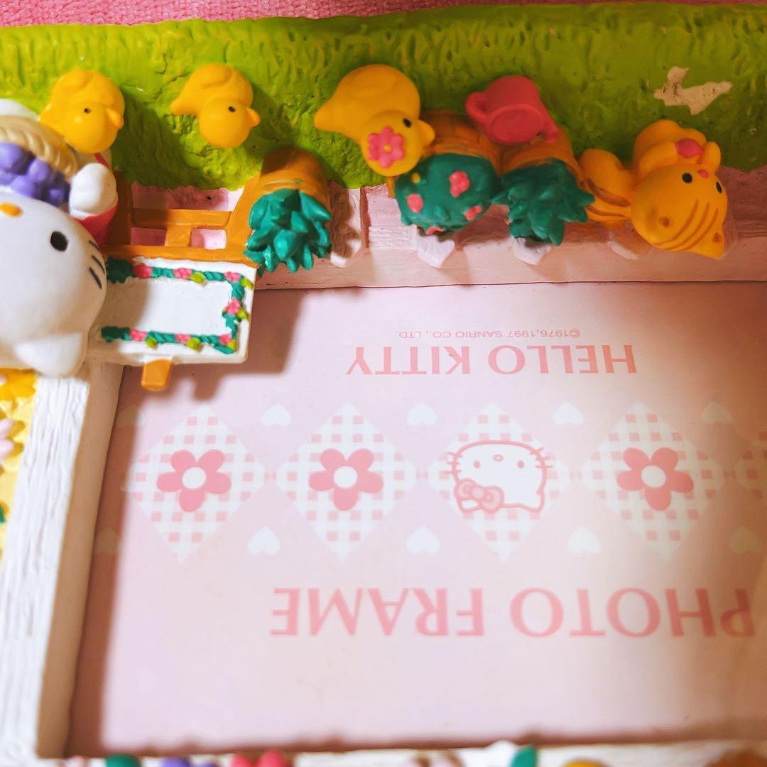 希少レア　ハローキティ　ミミィ　動物　ガーデン　フォトフレーム　レトロ　サンリオ