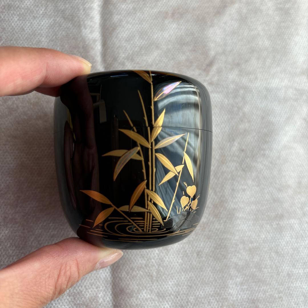 茶道具　中棗　松雲　二季鳥蒔絵