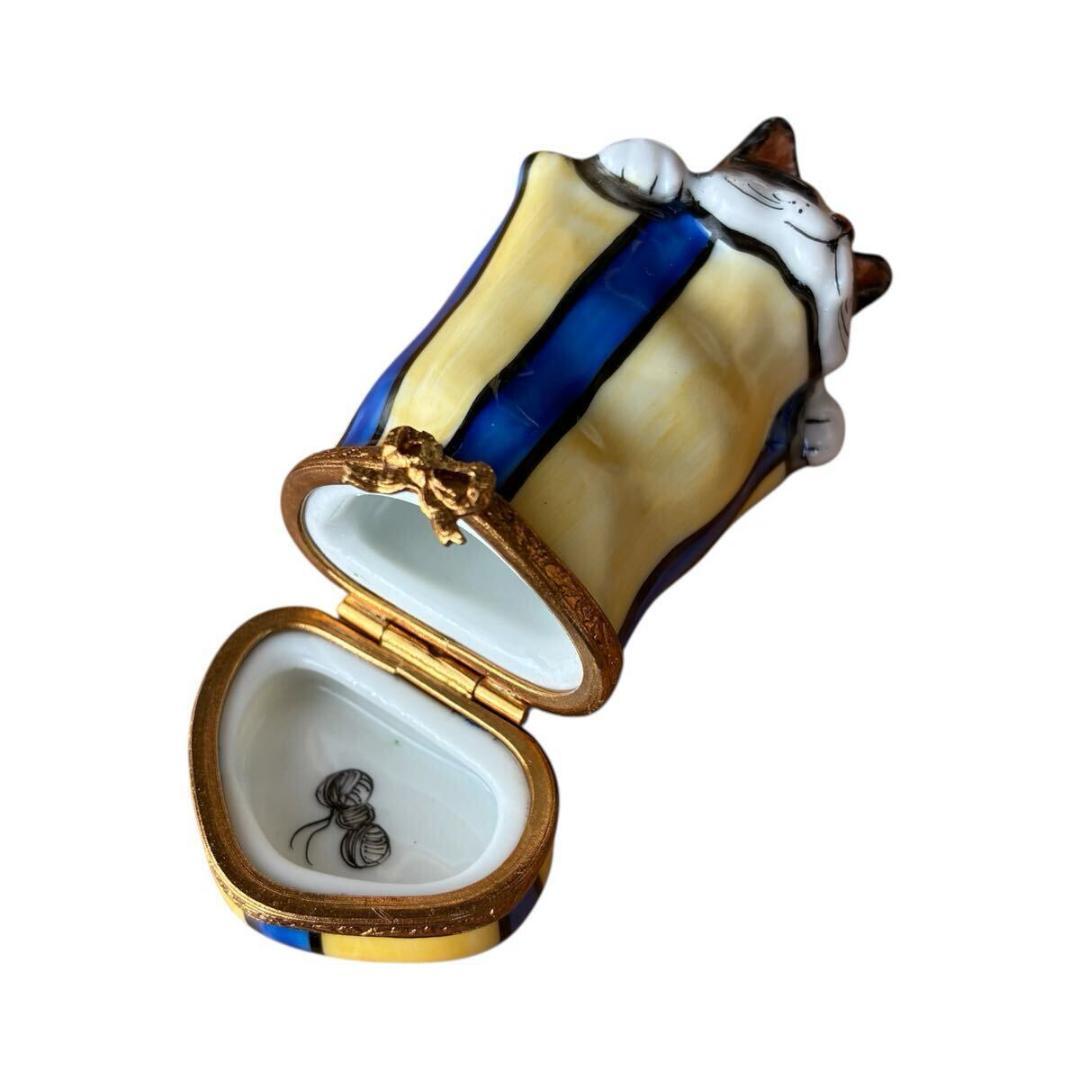 【世界限定750点】 リモージュボックス 猫 証明書付 フランス 小物入れ