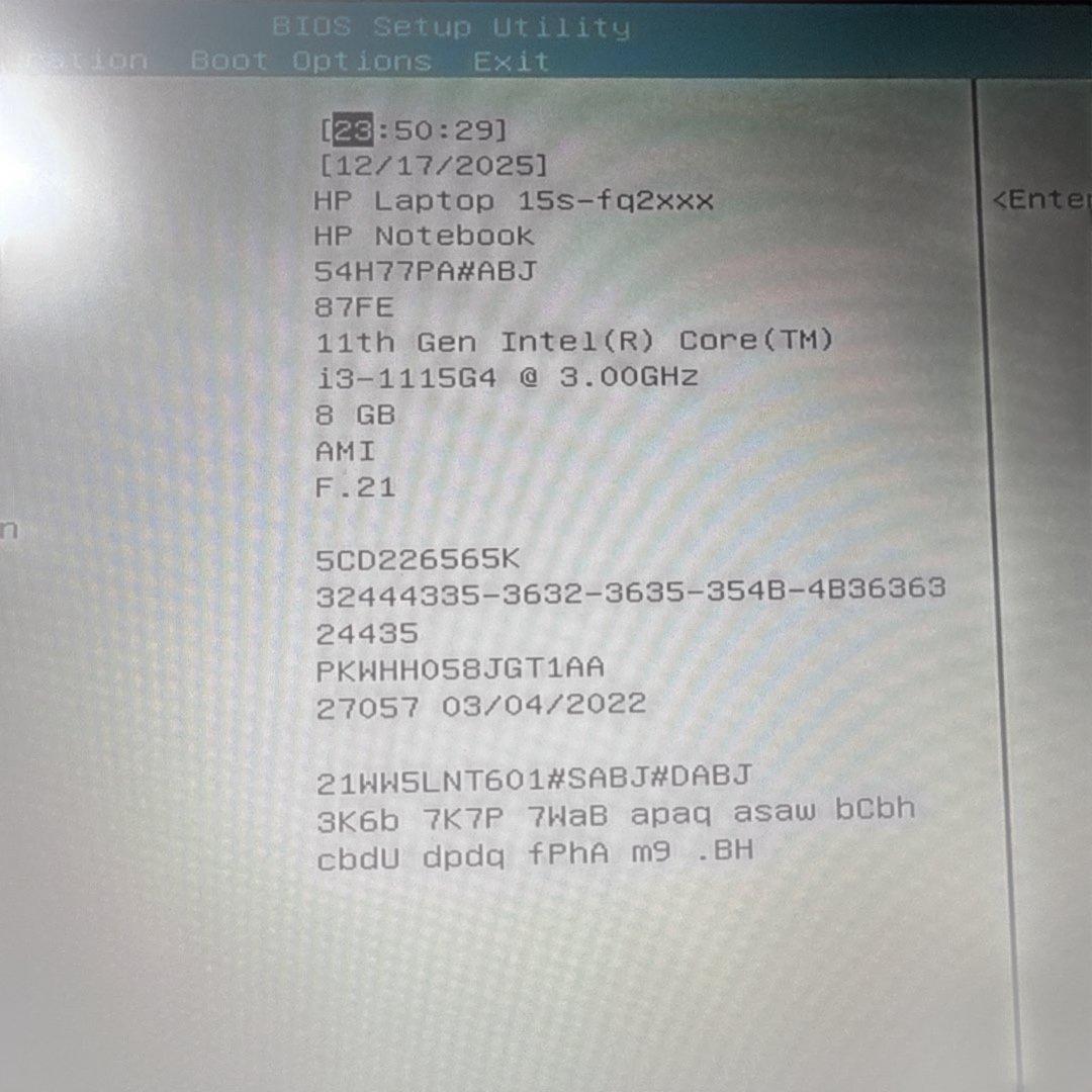 HP ノート型パソコンi3-1115G4 8GB ssd
