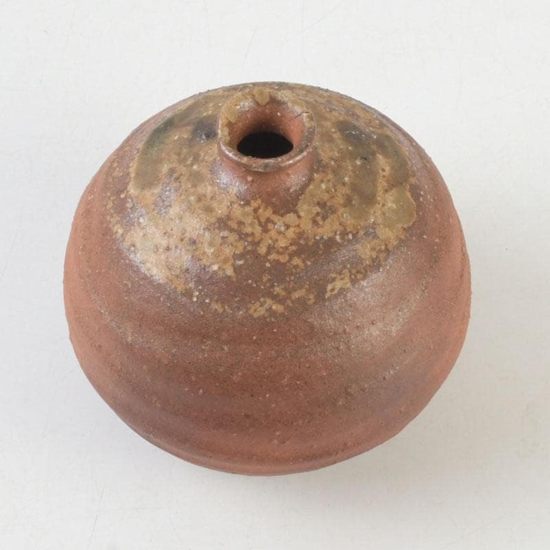 北大路魯山人作　信楽焼　花入　壷　共箱　V　9660