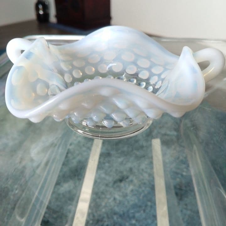 フェントン オパール  グラスプレート 美品です。ファイヤーキングお好きな方もー