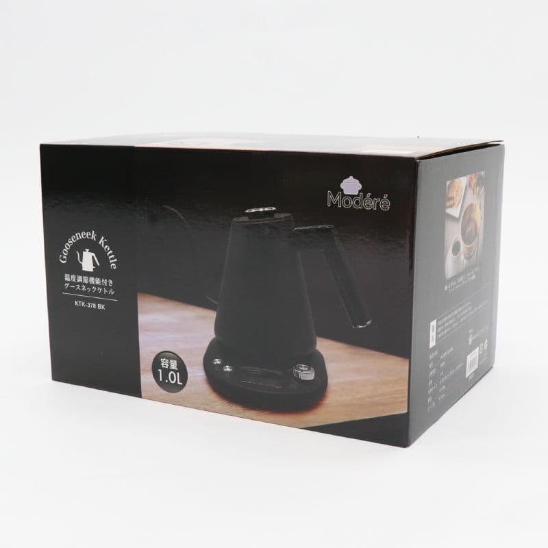 新品　温度調節機能付きグースネックケトル　ブラック