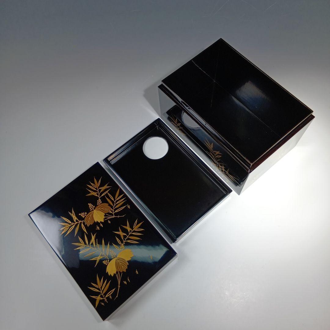 値下げ茶道具　利休茶箱一式　(塗師)多田桂寛　　 共箱　美品