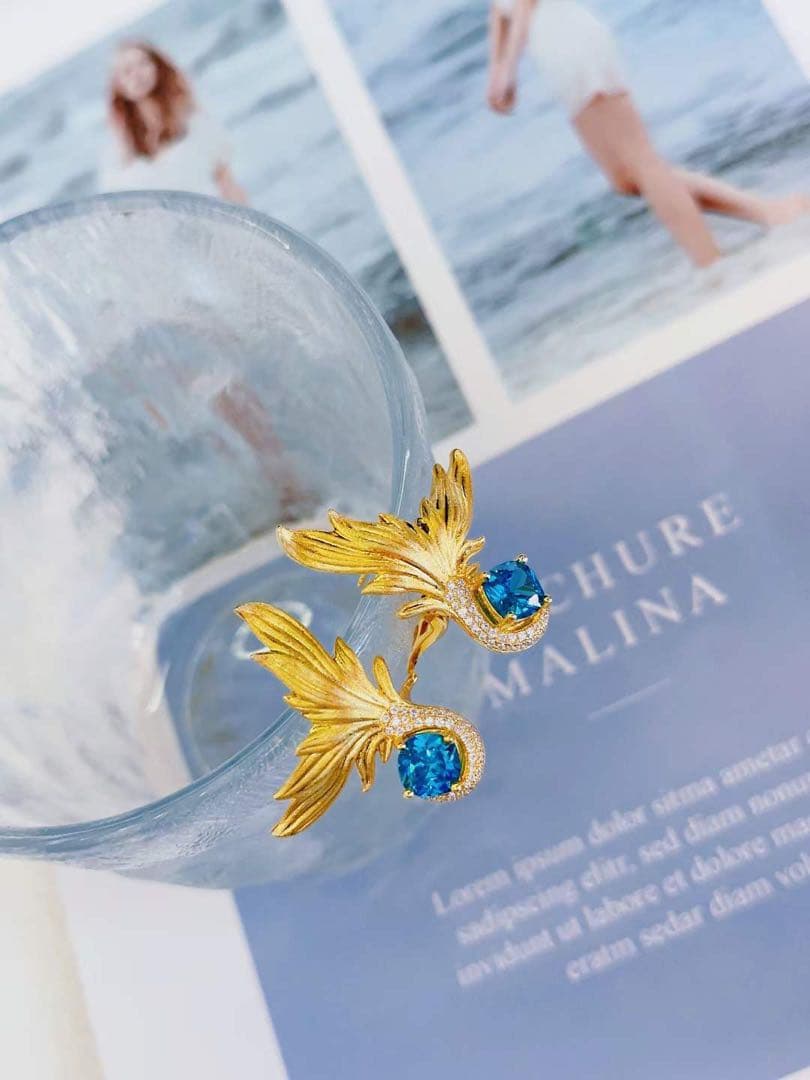 人魚デザイン ブローチ&ピアス　セット