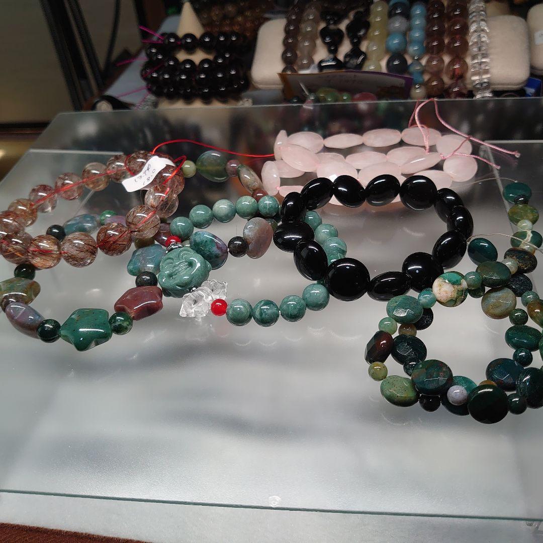 【mico様オーダー】モスアゲートブレス&レッドルチルブレス