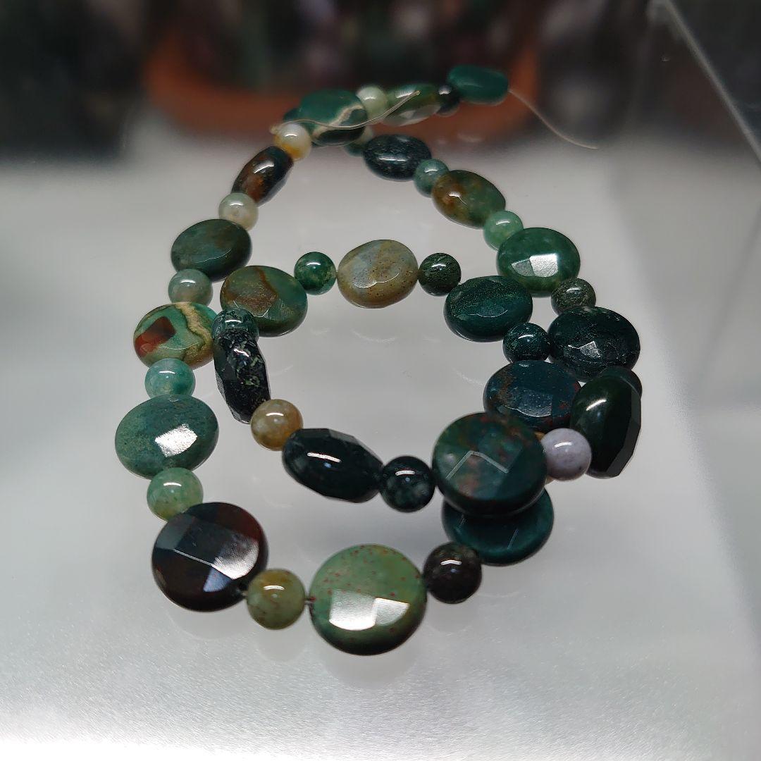 【mico様オーダー】モスアゲートブレス&レッドルチルブレス