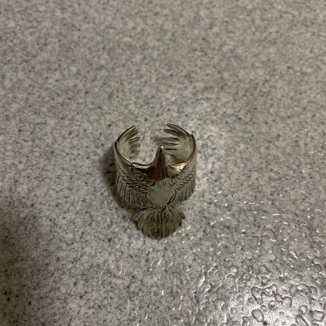 鷲見太郎　リング　銀製　(黒G100）