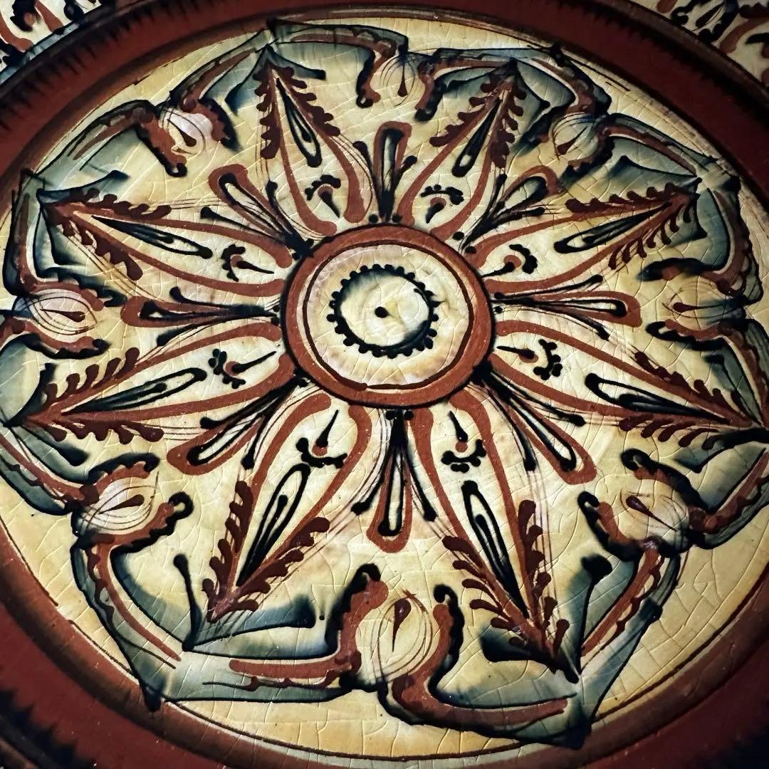 希少　ソビエト陶器　アラベスク模様　大皿　ロシア　焼き物　工芸品　陶磁器　D