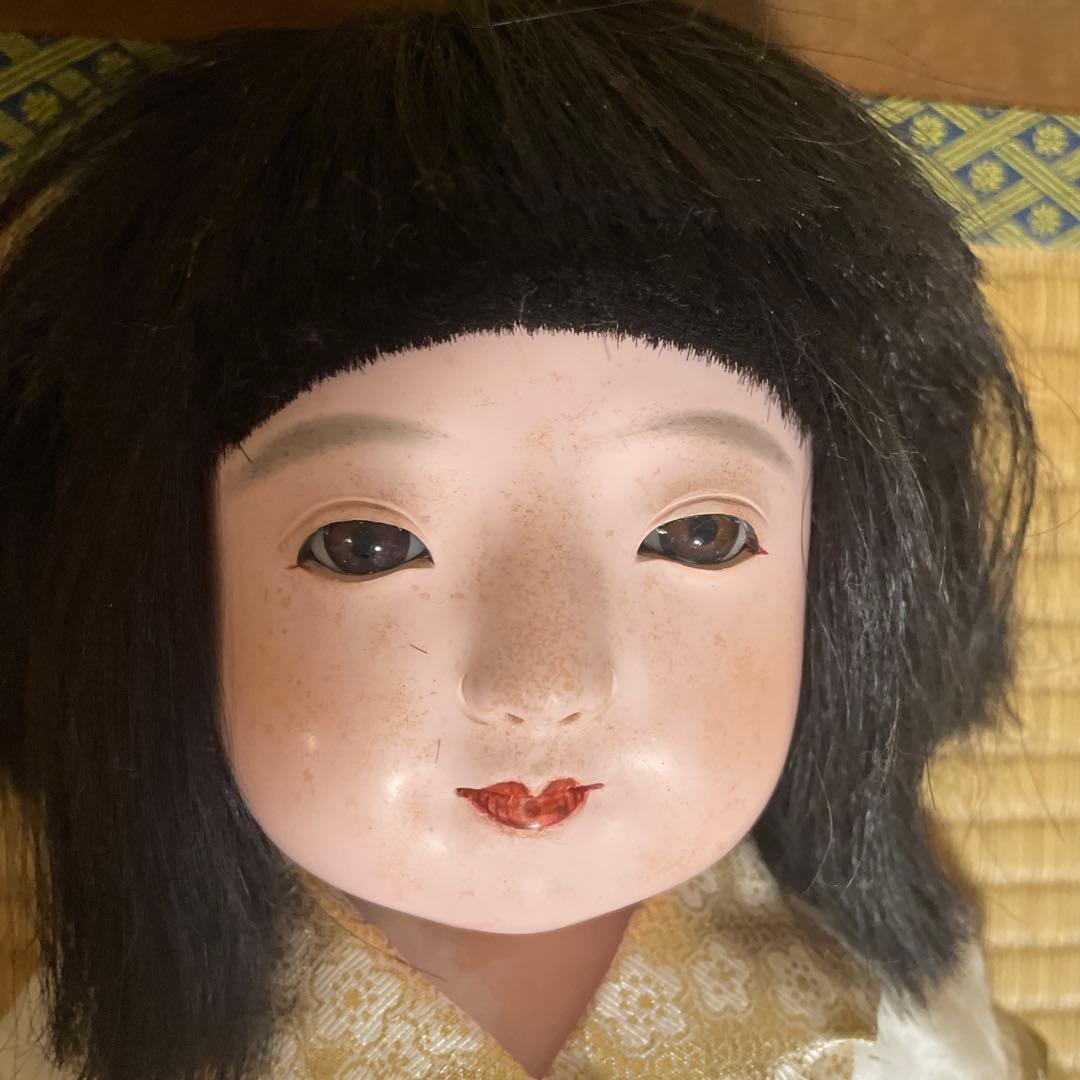 アンティーク・日本人形 市松人形 伝統的和装(着物を脱がせて作者確認済)