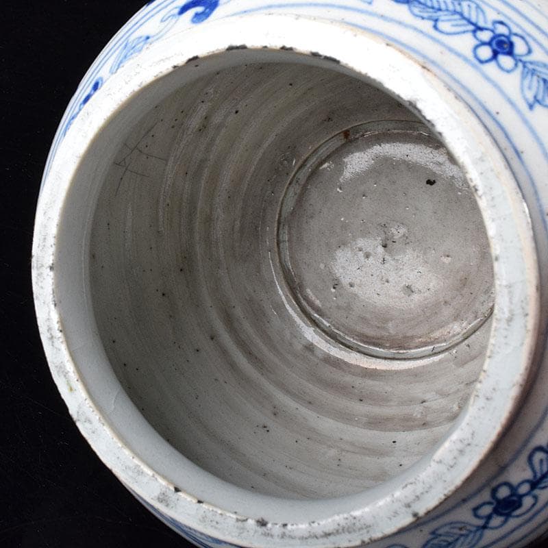 中国　青花　山水人物文　壷　V　R8388