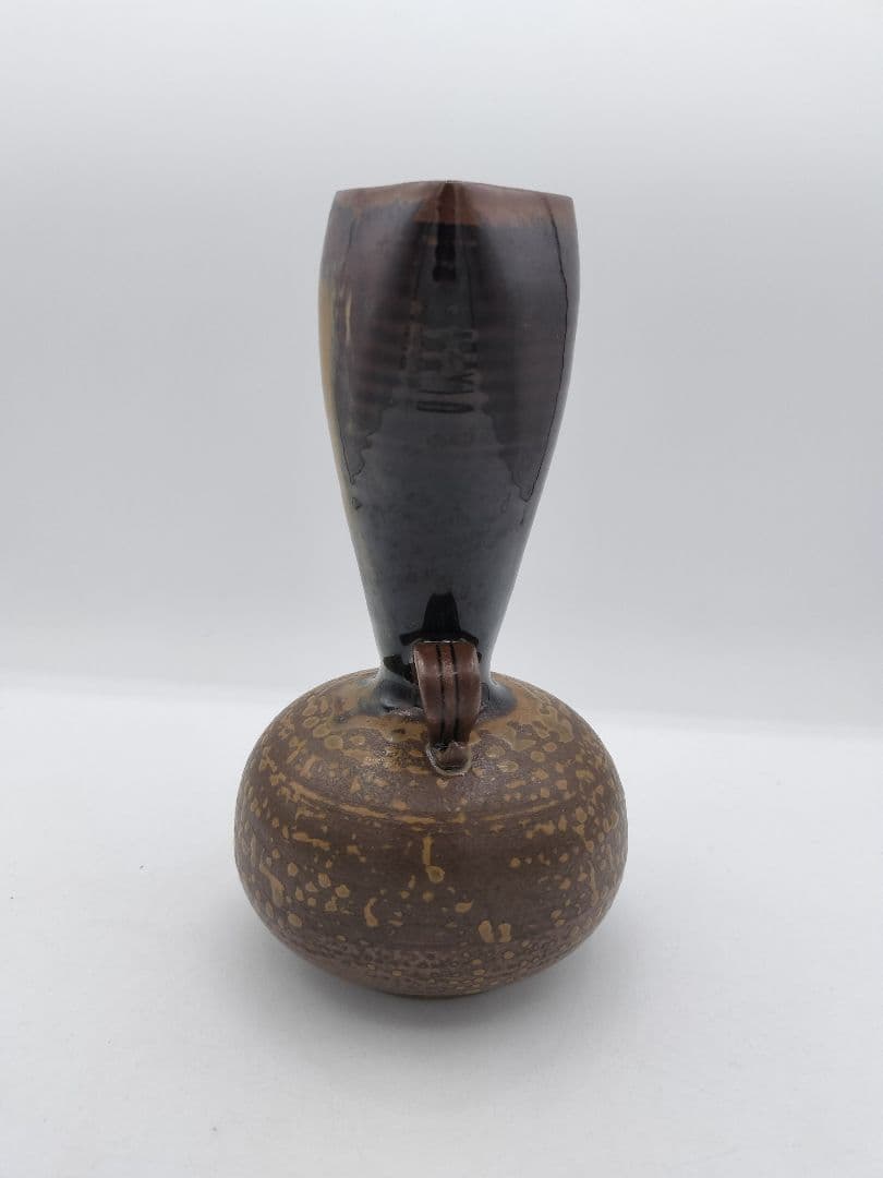 c438 花入 高取 笹耳 鬼丸碧山 木箱 茶道具 古物