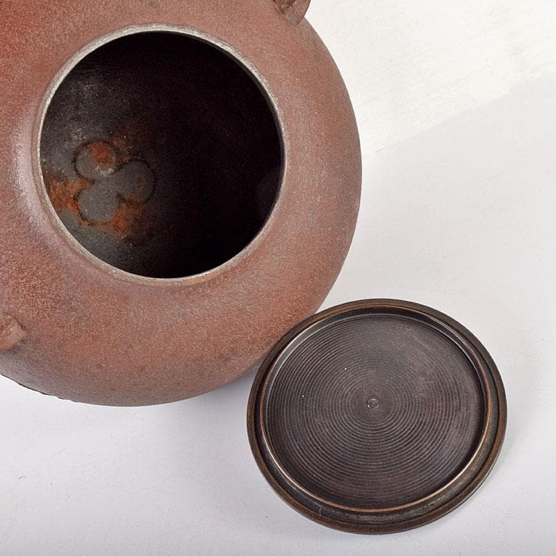 茶道具　人間国宝　釜師　高橋敬典作　真形釜　共箱　M　R4908B