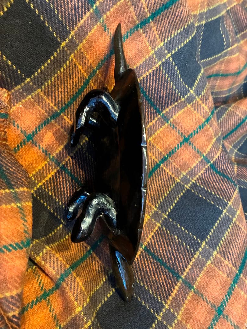 漆器　明治時代　亀　3匹　木製　縁起物　長寿　置物　木彫　かめ