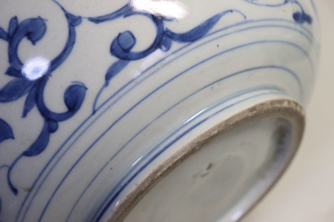 江戸　古伊万里　染付蓋物　アンティーク　送料込み1107