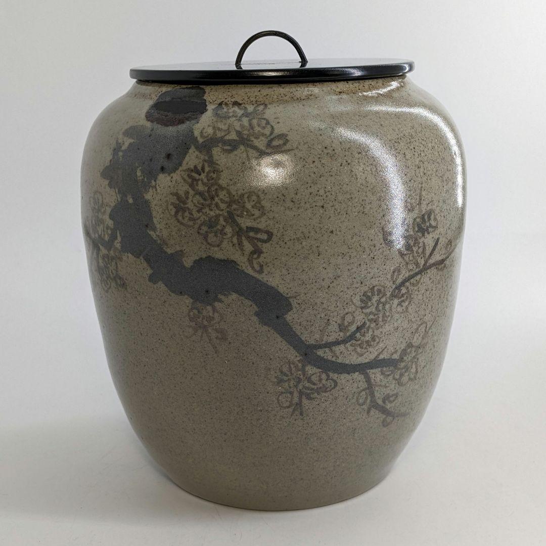 宮川陽仙 虫明焼 花絵水指 合箱 塗蓋 水差 抹茶 茶道具 茶器 食器 工芸品