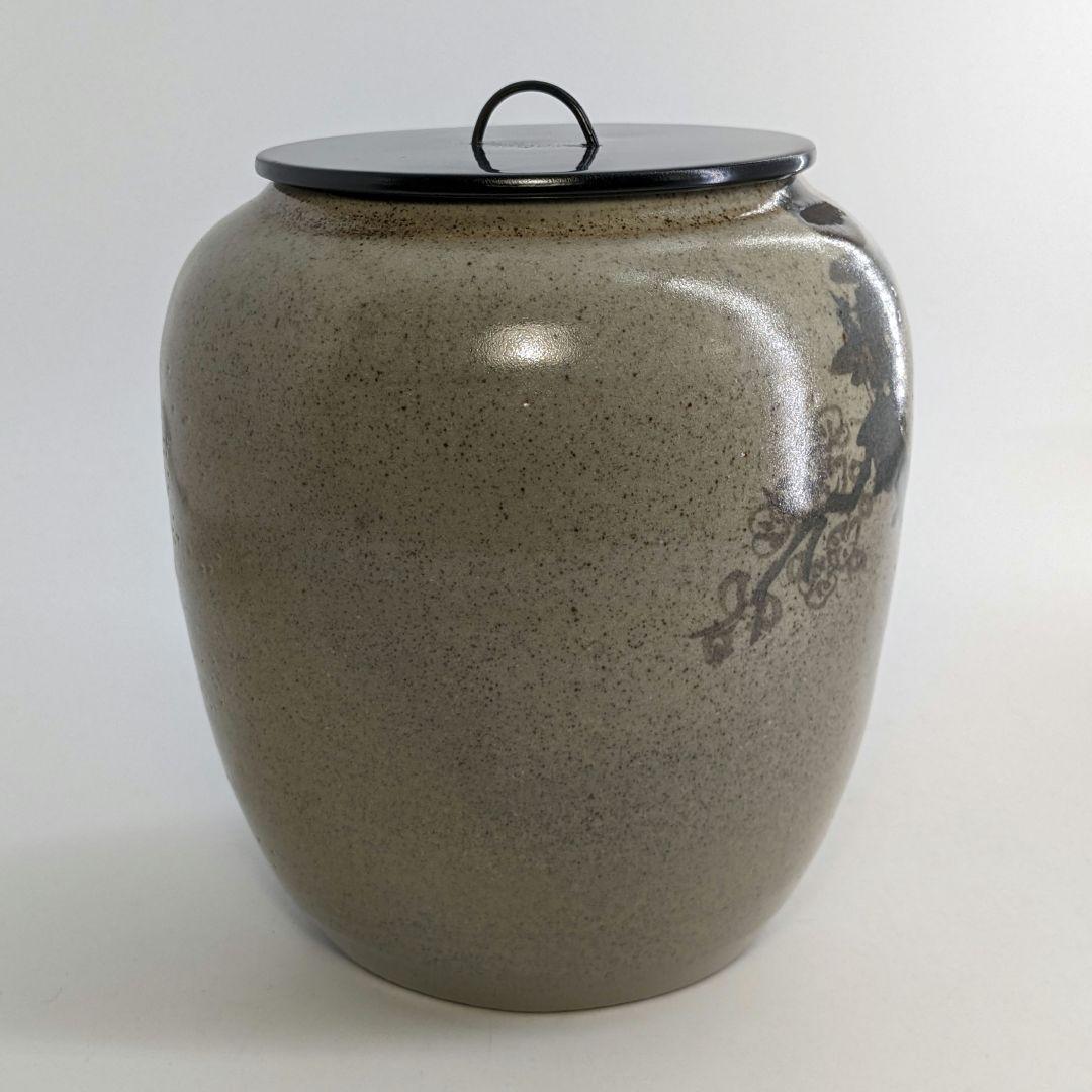 宮川陽仙 虫明焼 花絵水指 合箱 塗蓋 水差 抹茶 茶道具 茶器 食器 工芸品
