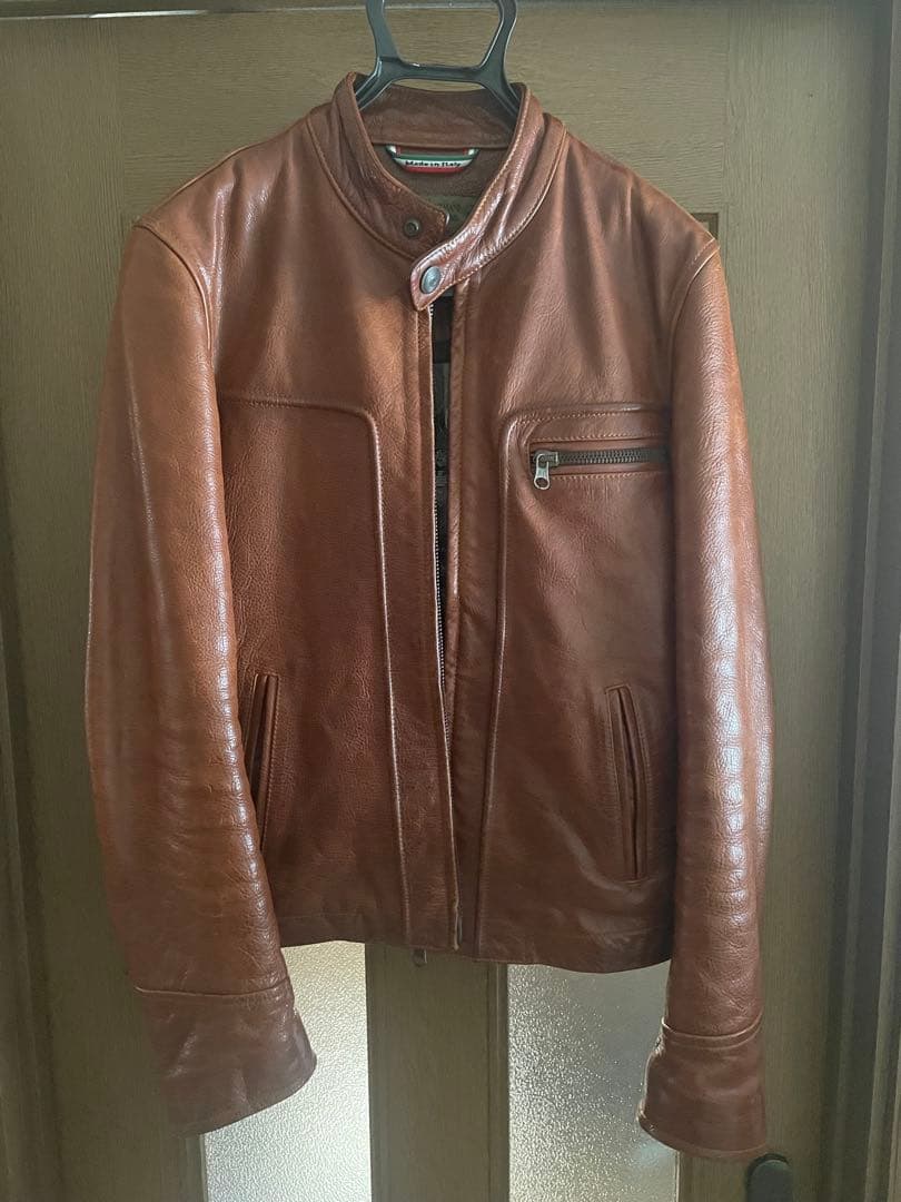 ARMANI JEANS レザージャケット　牛革　Mサイズ相当