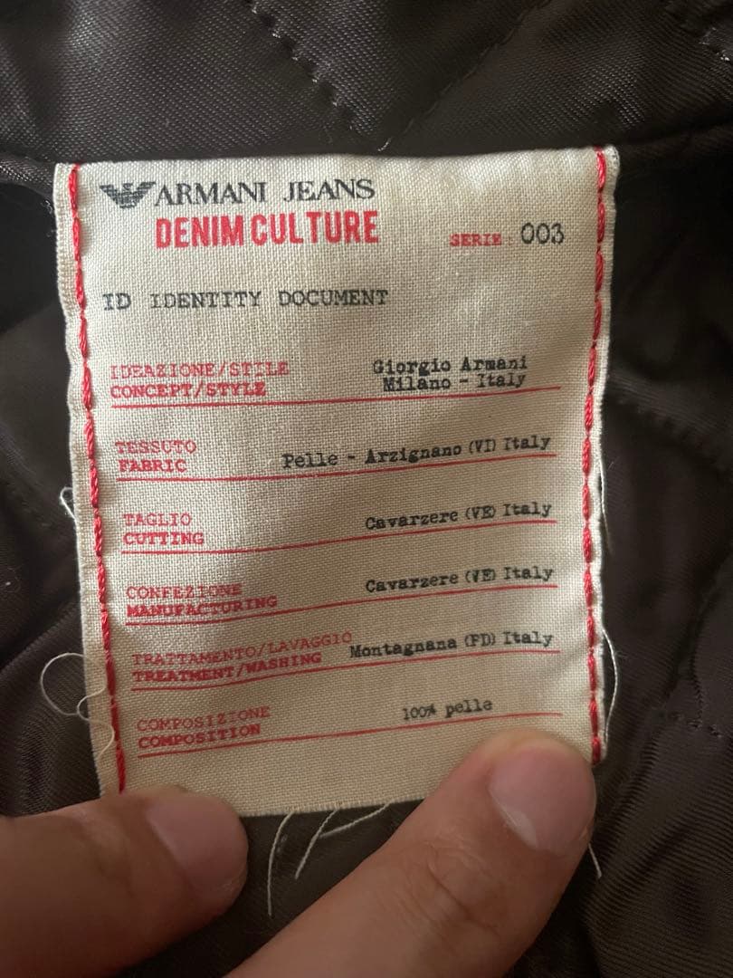 ARMANI JEANS レザージャケット　牛革　Mサイズ相当