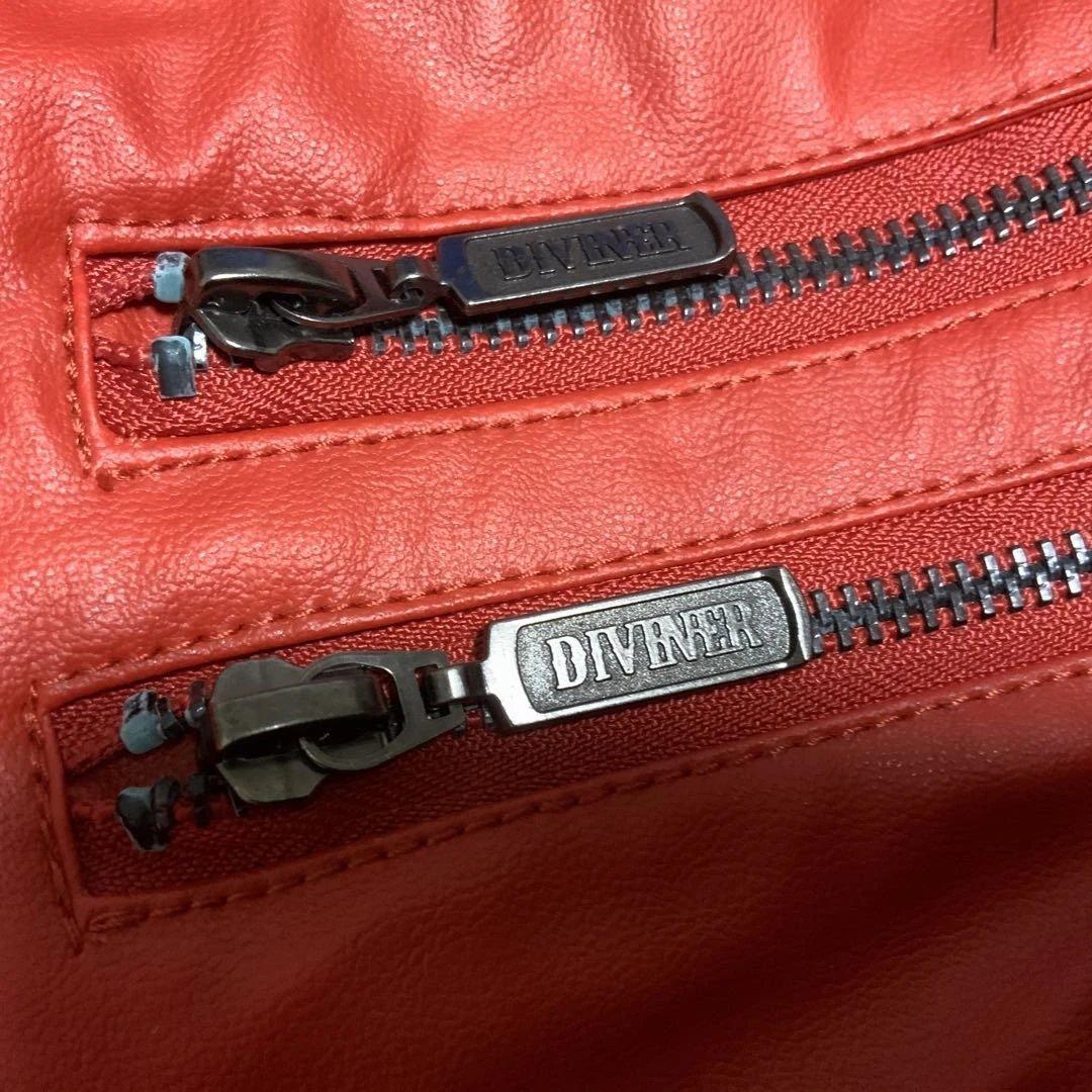 ディバイナー DIVINER フェイクファー付きPUレザーシングルライダース