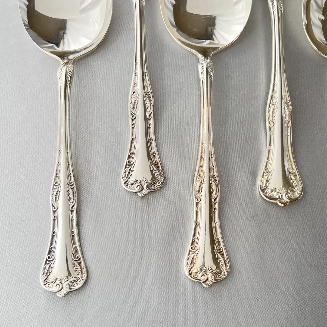 【National Silver】 クイーンエリザベス スープスプーン 6本